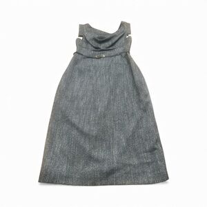 Black Halo Jackie O Tweed Dress Size 10 Made in LA Classic Sheath Belted